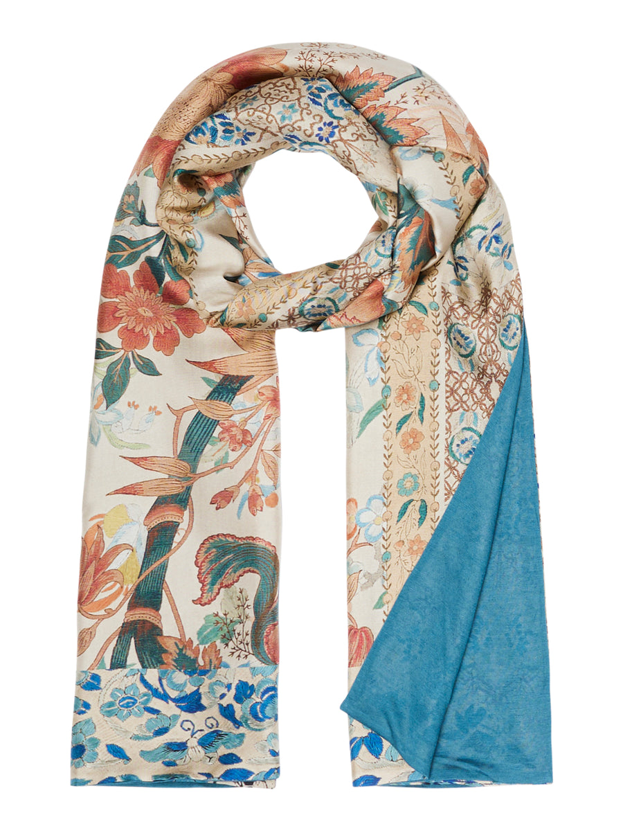 THE SILK AND JERSEY SCARF | Leaves