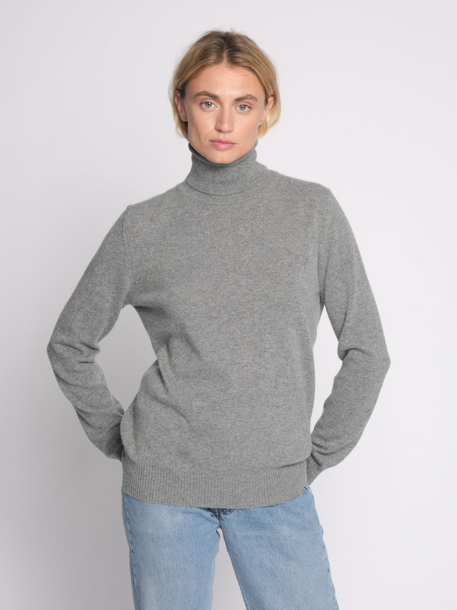 THE CASHMERE ROLLNECK | Grey Flannel