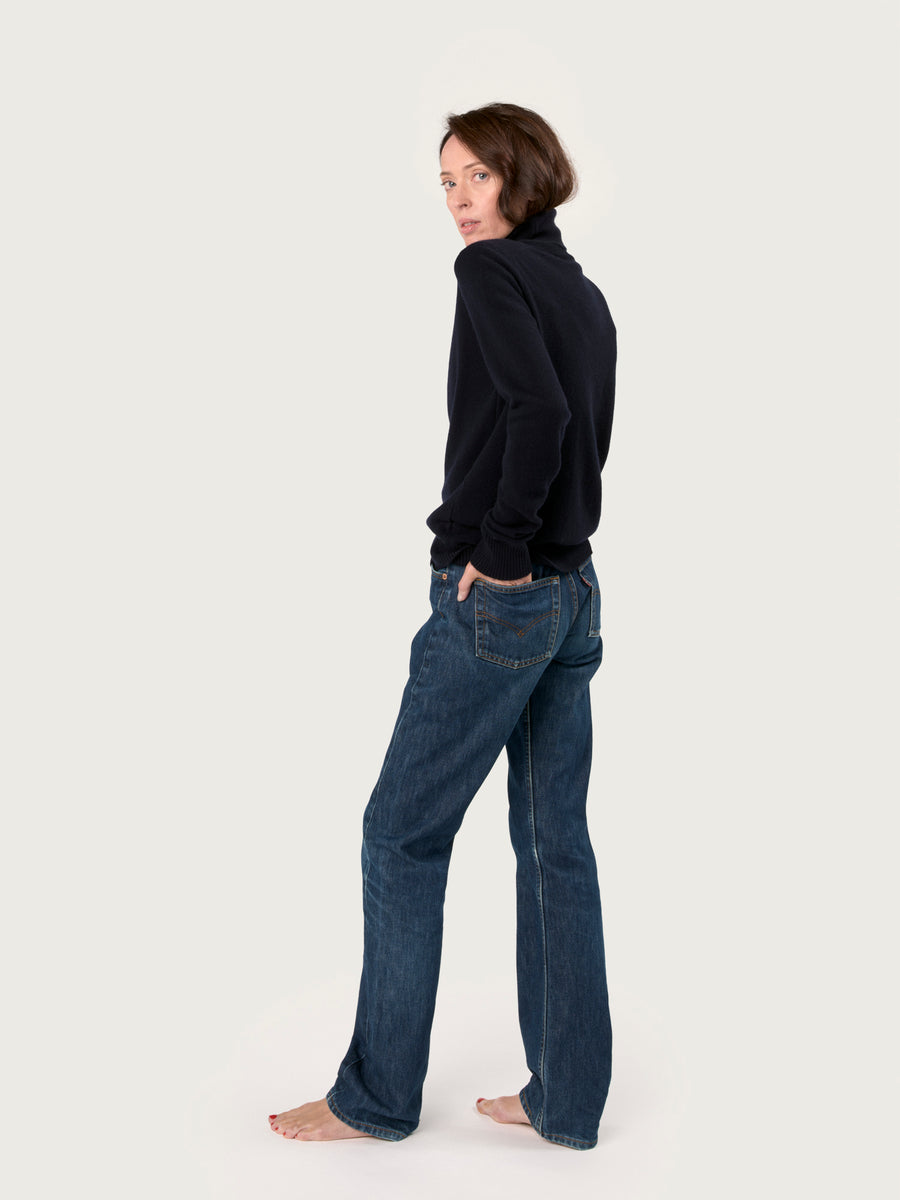 THE CASHMERE ROLLNECK | Navy blue