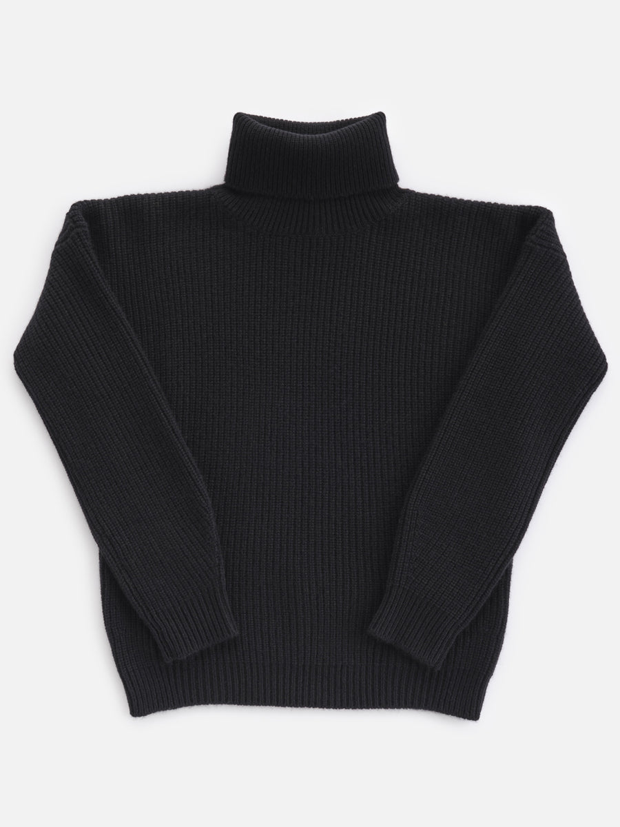 THE 6 PLY BIG ROLLNECK | BLACK