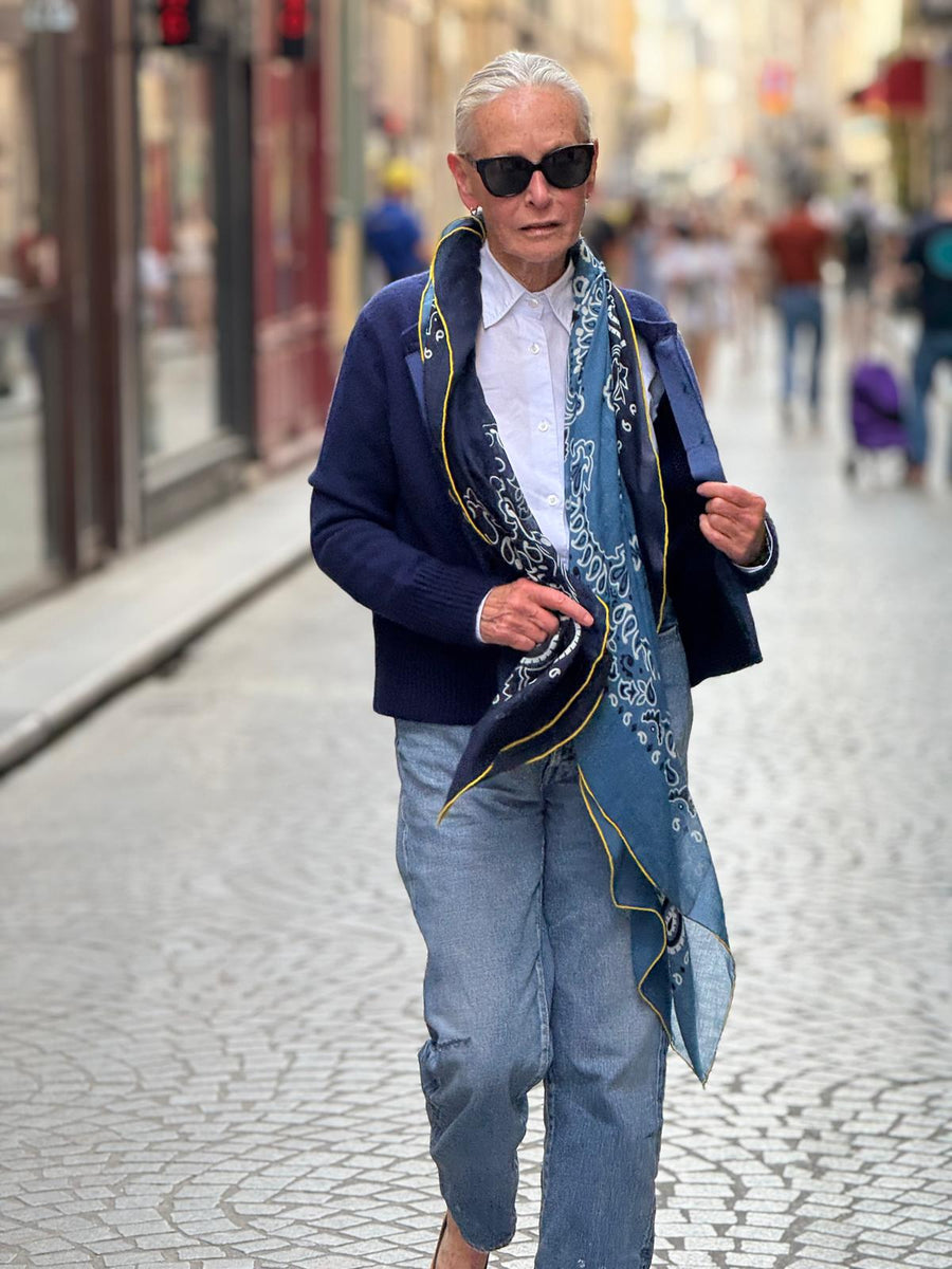 THE COTTON VOILE BANDANA | OMBRE BLUE