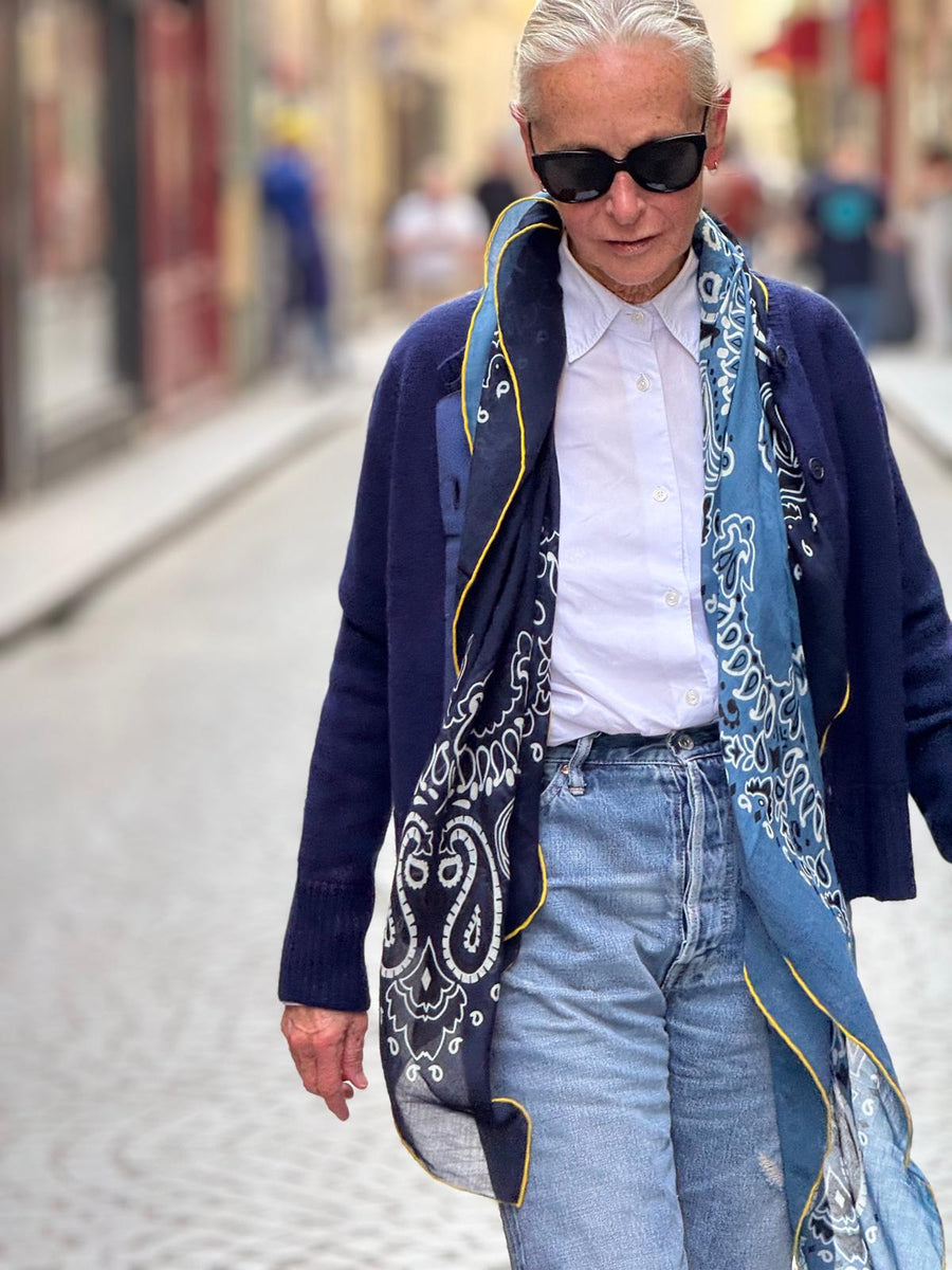 THE COTTON VOILE BANDANA | OMBRE BLUE