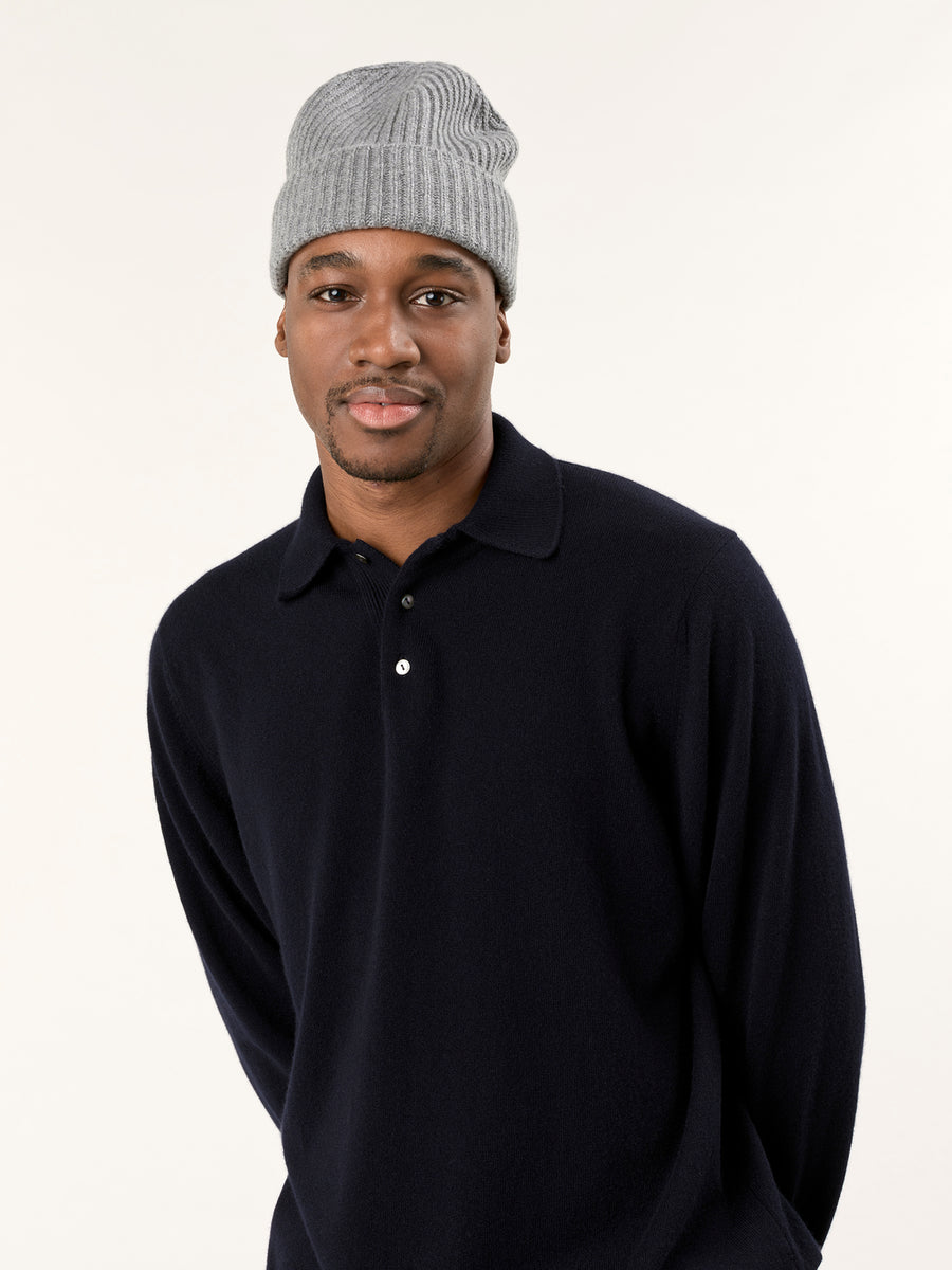 THE CLASSIC RIBBED BEANIE | Grey Flannel
