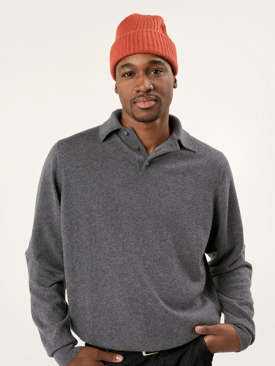 THE CLASSIC RIBBED BEANIE | Heathered Orange