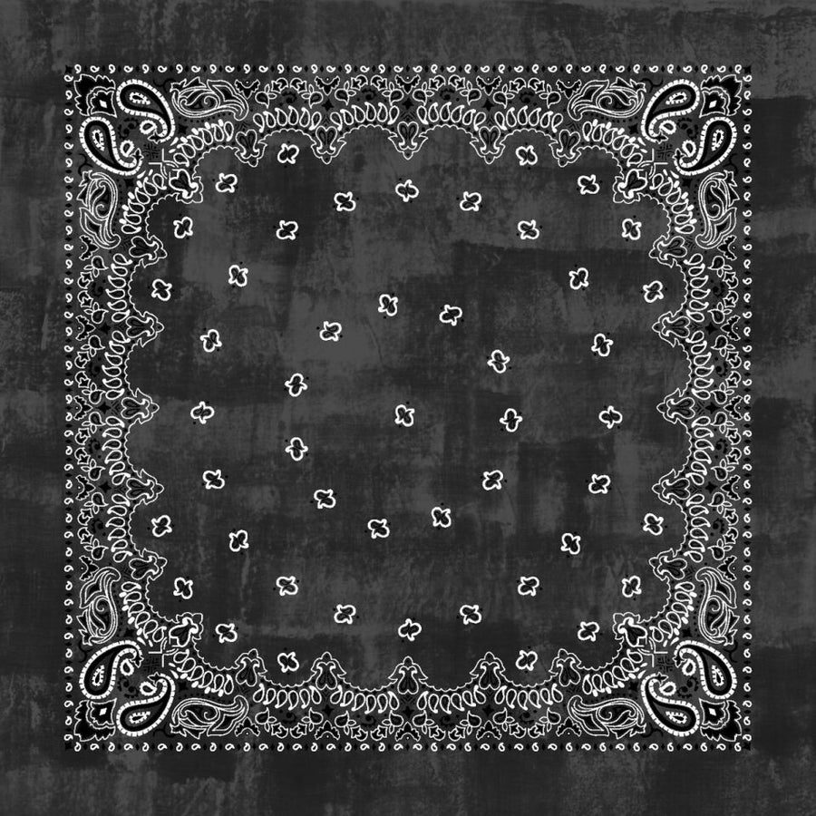 THE HANDPRINTED COTTON VOILE BANDANA | Black