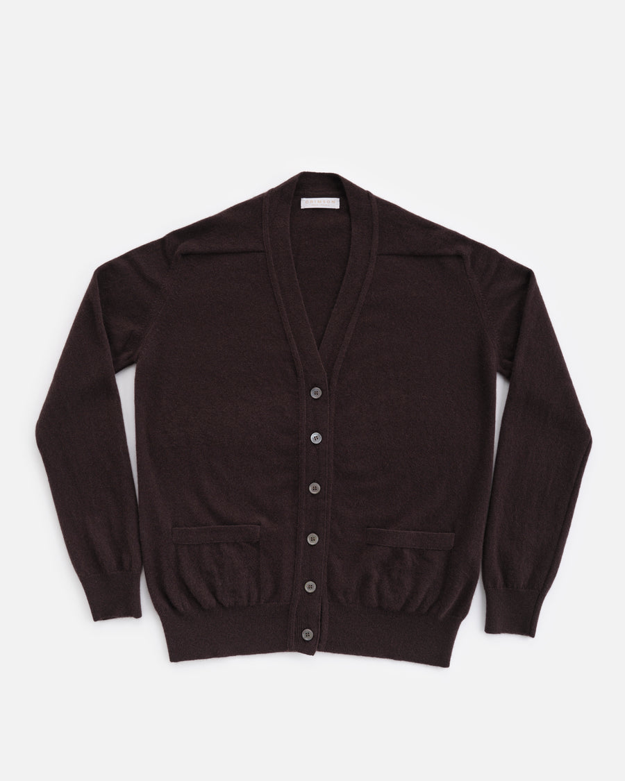 THE BOYFRIEND CARDIGAN | DARK BROWN