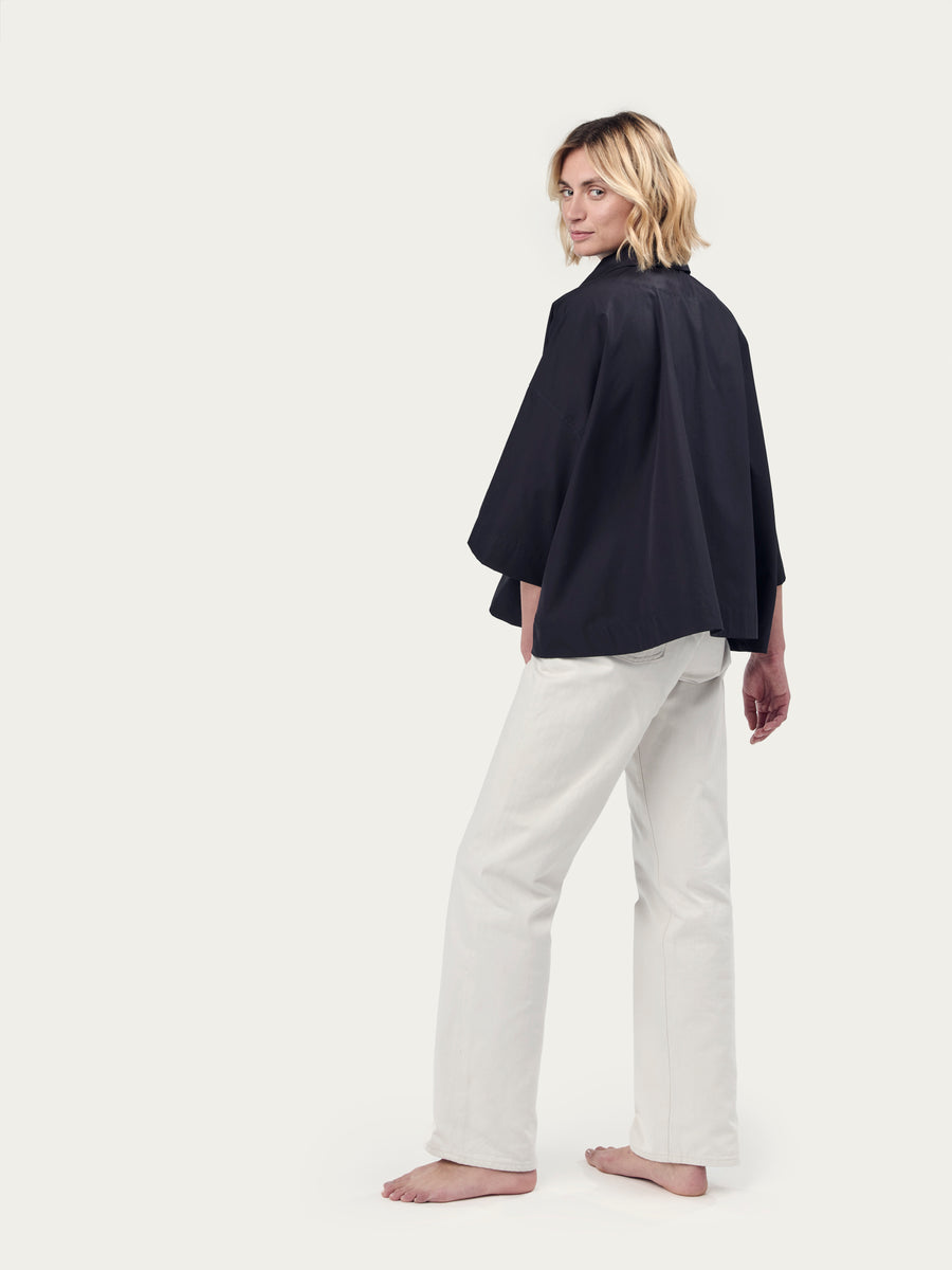 THE COTTON CAPRI SHIRT | Black