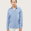 COTTON SHIRT LONG SLEEVE | STEELBLUE