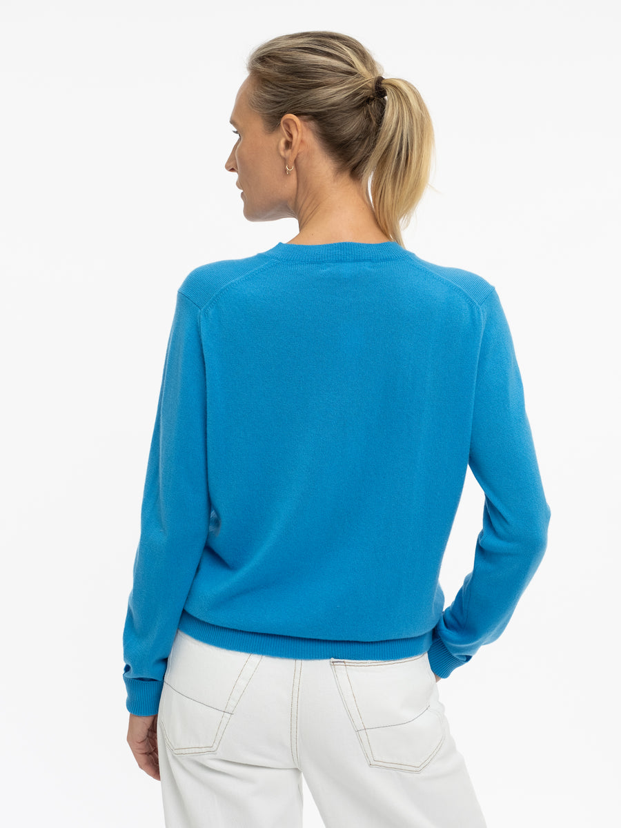 THE CROWN CARDIGAN | AZORES BLUE