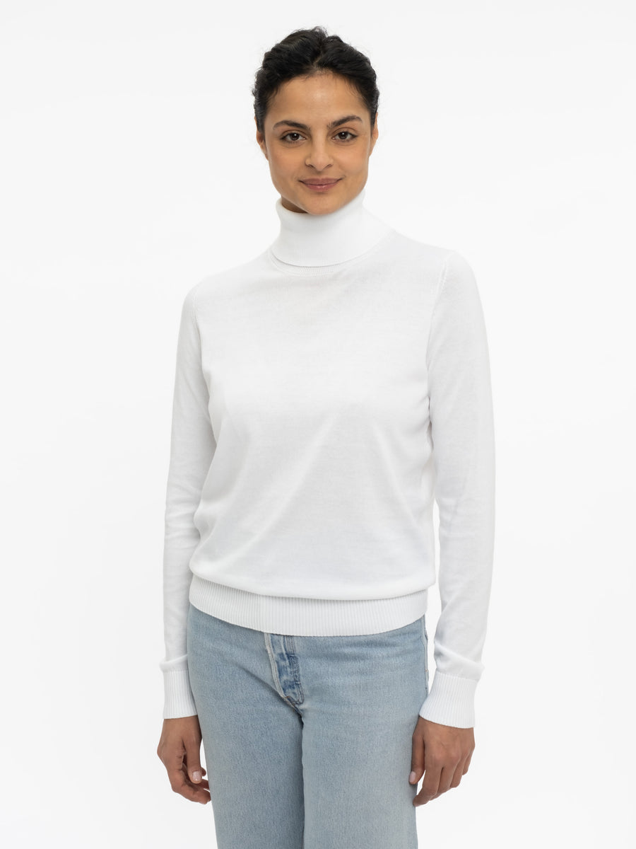 THE COTTON ROLLNECK SWEATER | White