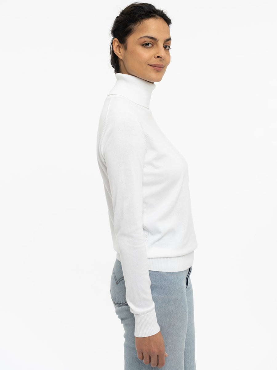 THE COTTON ROLLNECK SWEATER | White