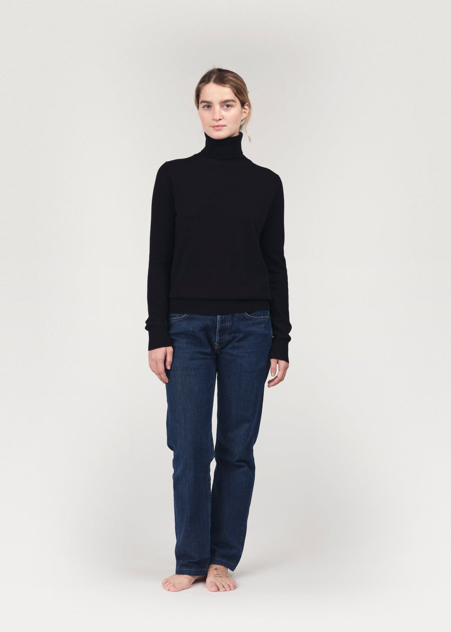 THE CASHMERE ROLLNECK | Black