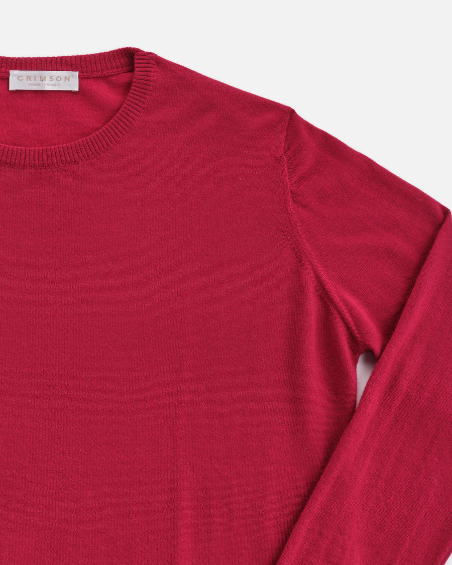 THE SUPER LIGHT CASHMERE KNIT TEE | Crimson