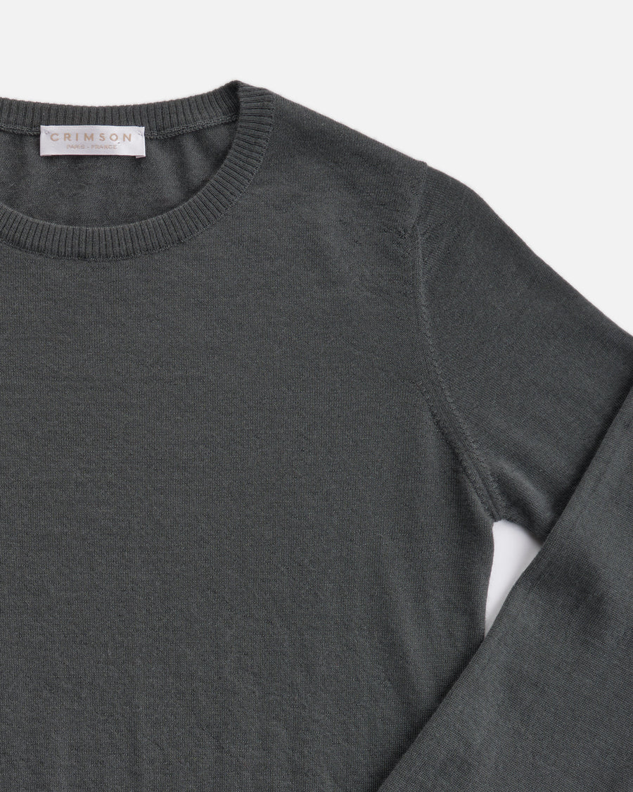 THE SUPER LIGHT CASHMERE KNIT TEE | Drill Grey