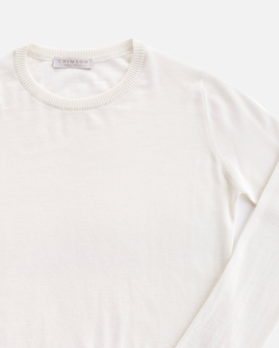 THE SUPER LIGHT CASHMERE KNIT TEE | Ice White