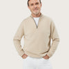 HALF ZIP SWEATER | LINEN