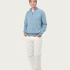 HALF ZIP SWEATER | BLUE MIST