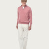 HALF ZIP SWEATER | DUSTY PINK