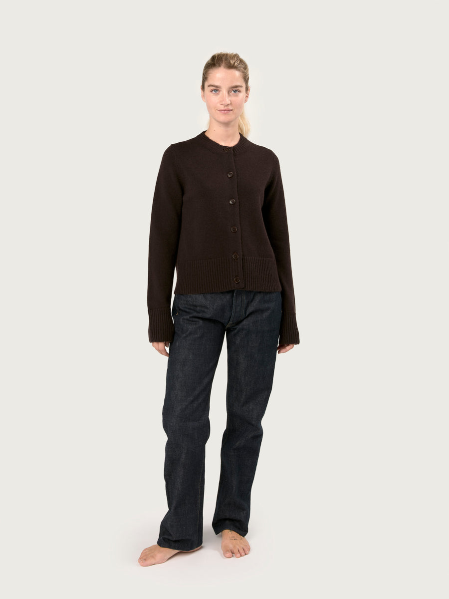 THE LINDA CARDIGAN | DARK BROWN