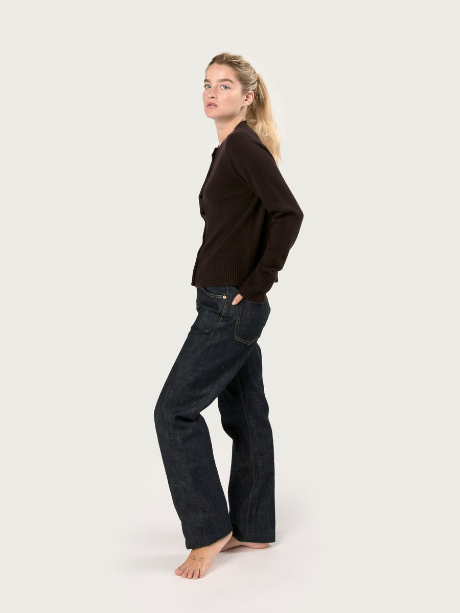 THE LINDA CARDIGAN | DARK BROWN