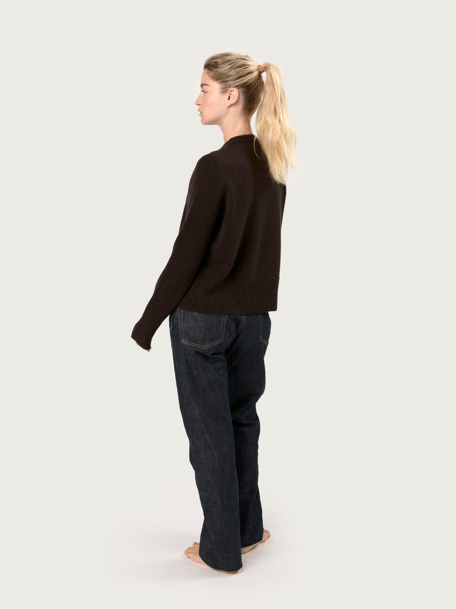 THE LINDA CARDIGAN | DARK BROWN