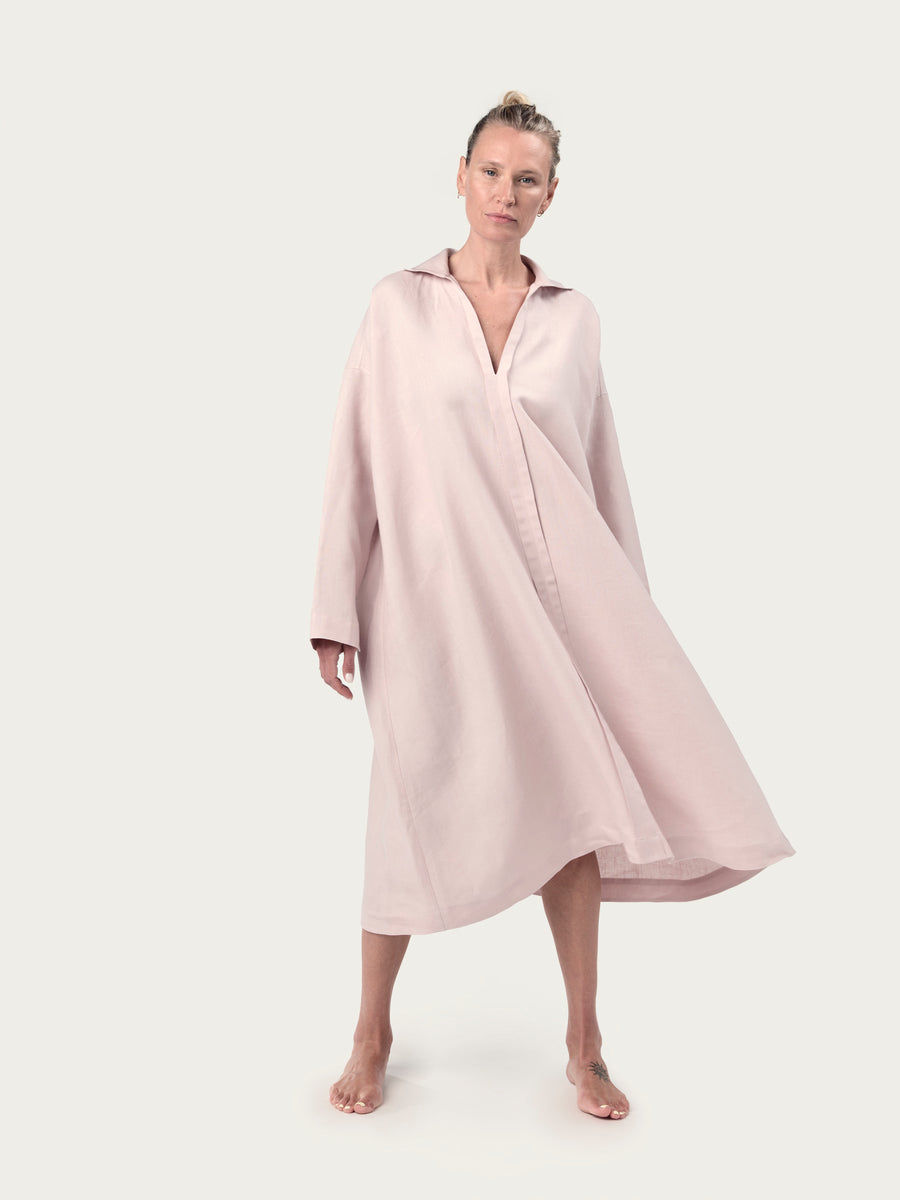 LINEN INDIA DRESS | Glycine crimson-cashmere LINEN INDIA DRESS | Glycine crimson-cashmere