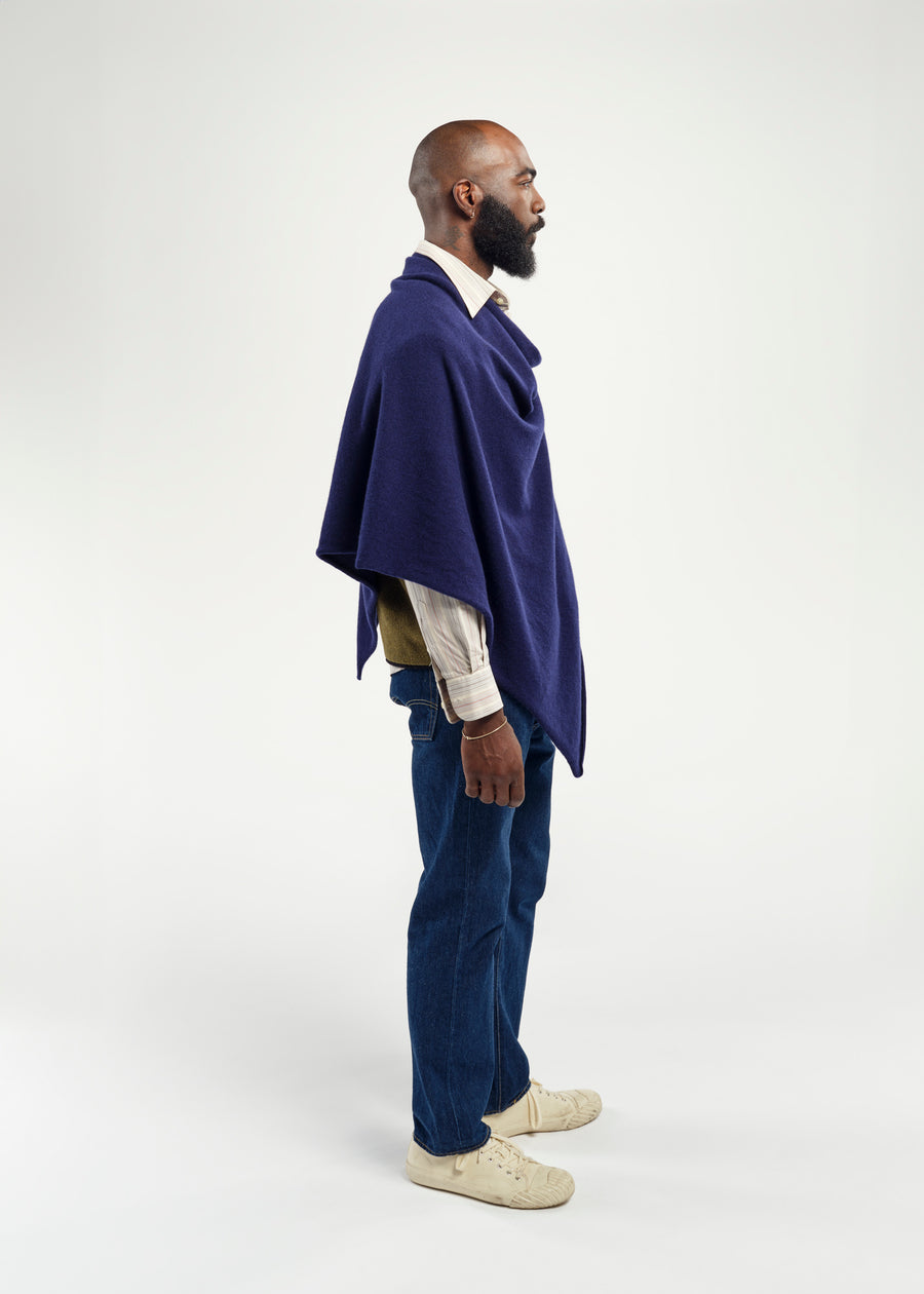 THE  PONCHO BRITISH BLUE PONCHO