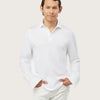 COTTON LONG SLEEVE POLO | White