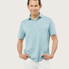 COTTON SHORT SLEEVE POLO | LIGHTCYAN