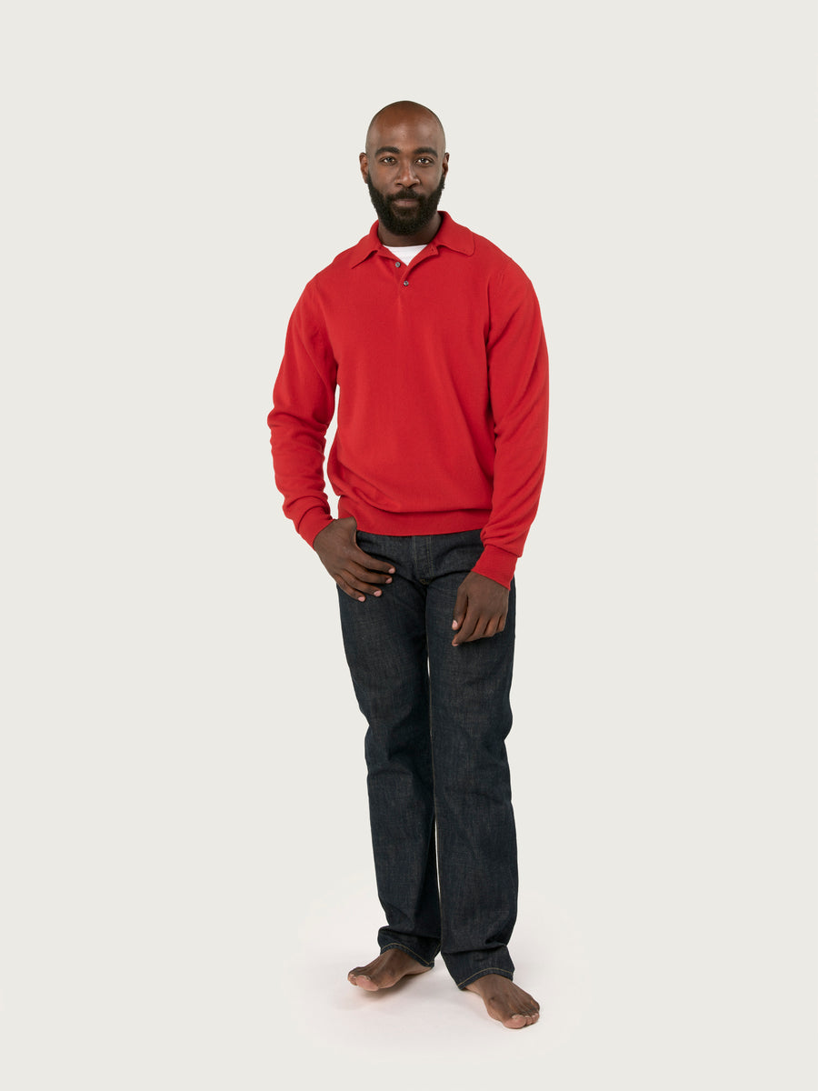 THE POLO SWEATER | CARDINAL