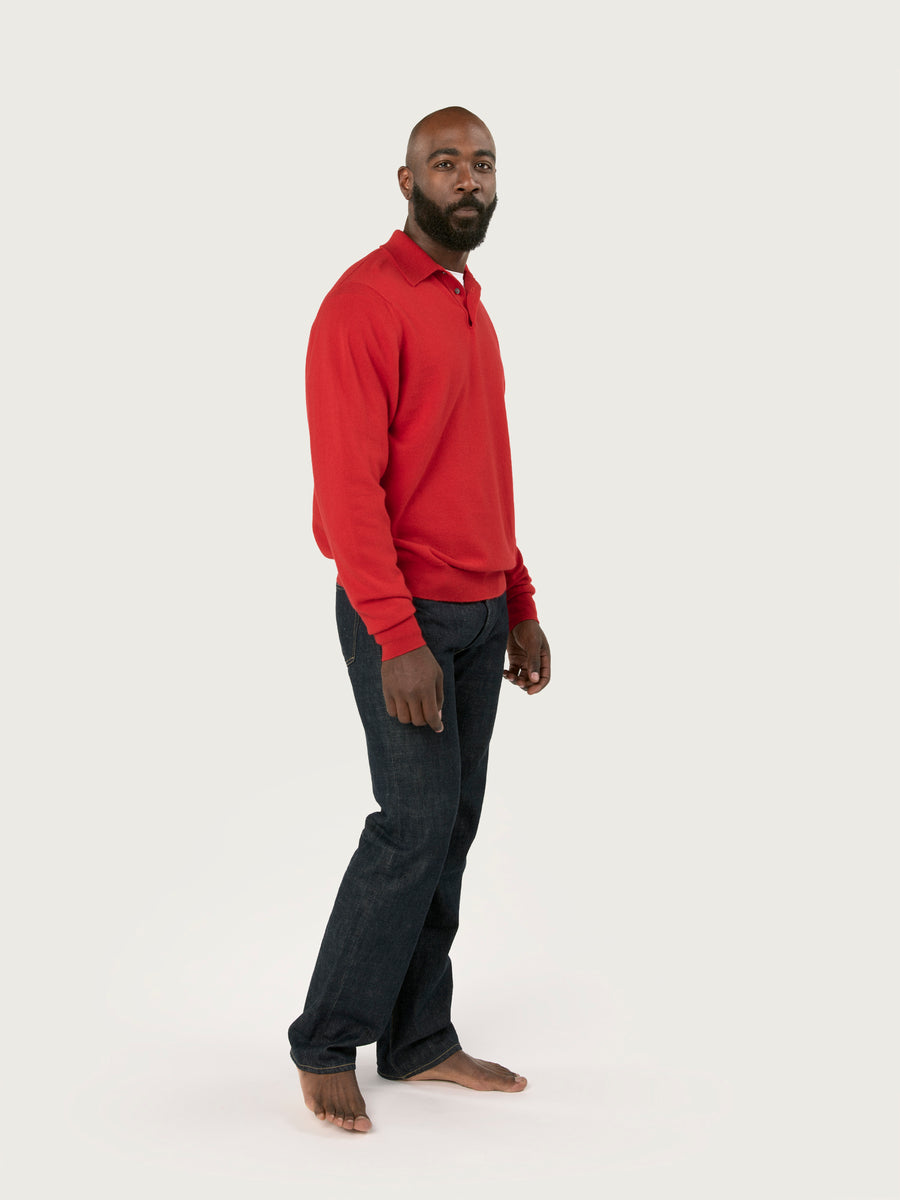 THE POLO SWEATER | CARDINAL