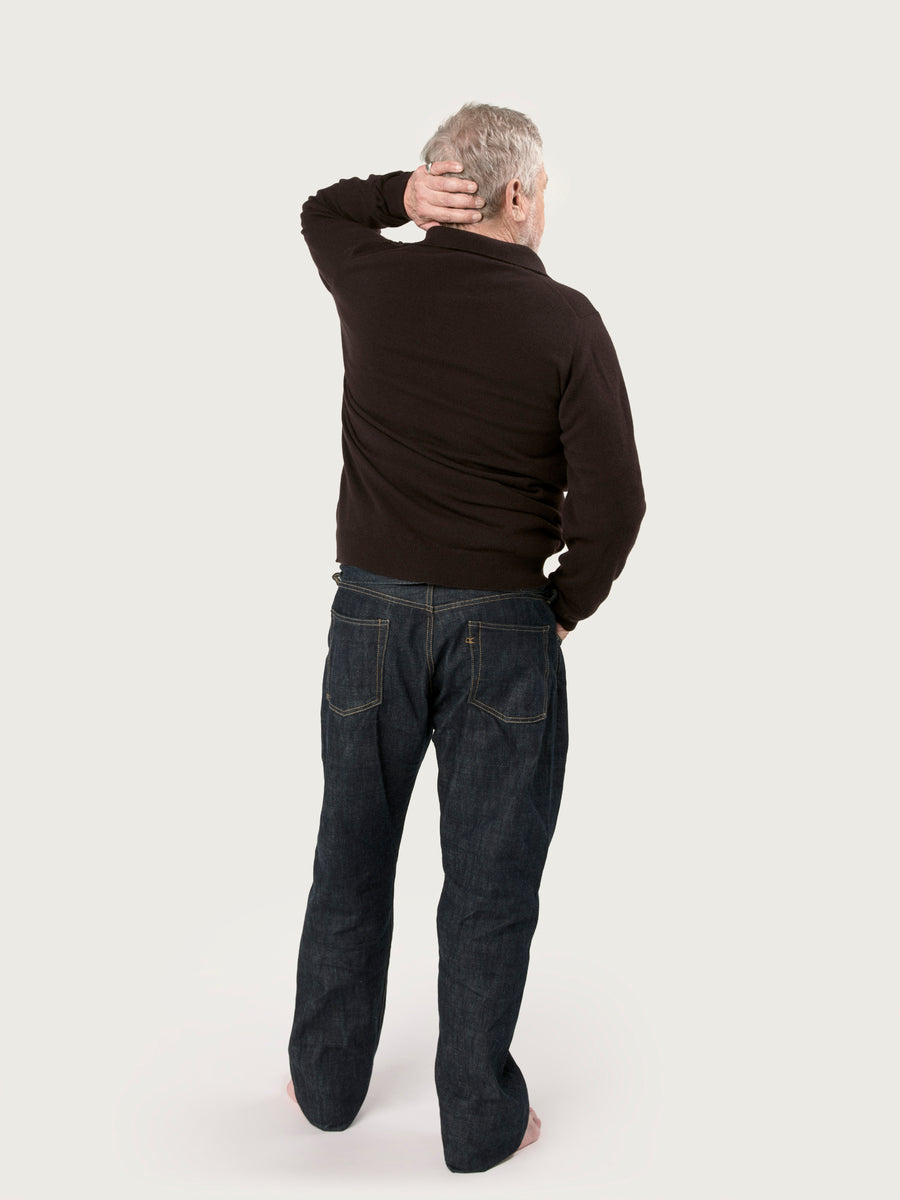 THE POLO SWEATER | DARK BROWN