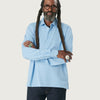 COTTON LONG SLEEVE POLO | Cielo