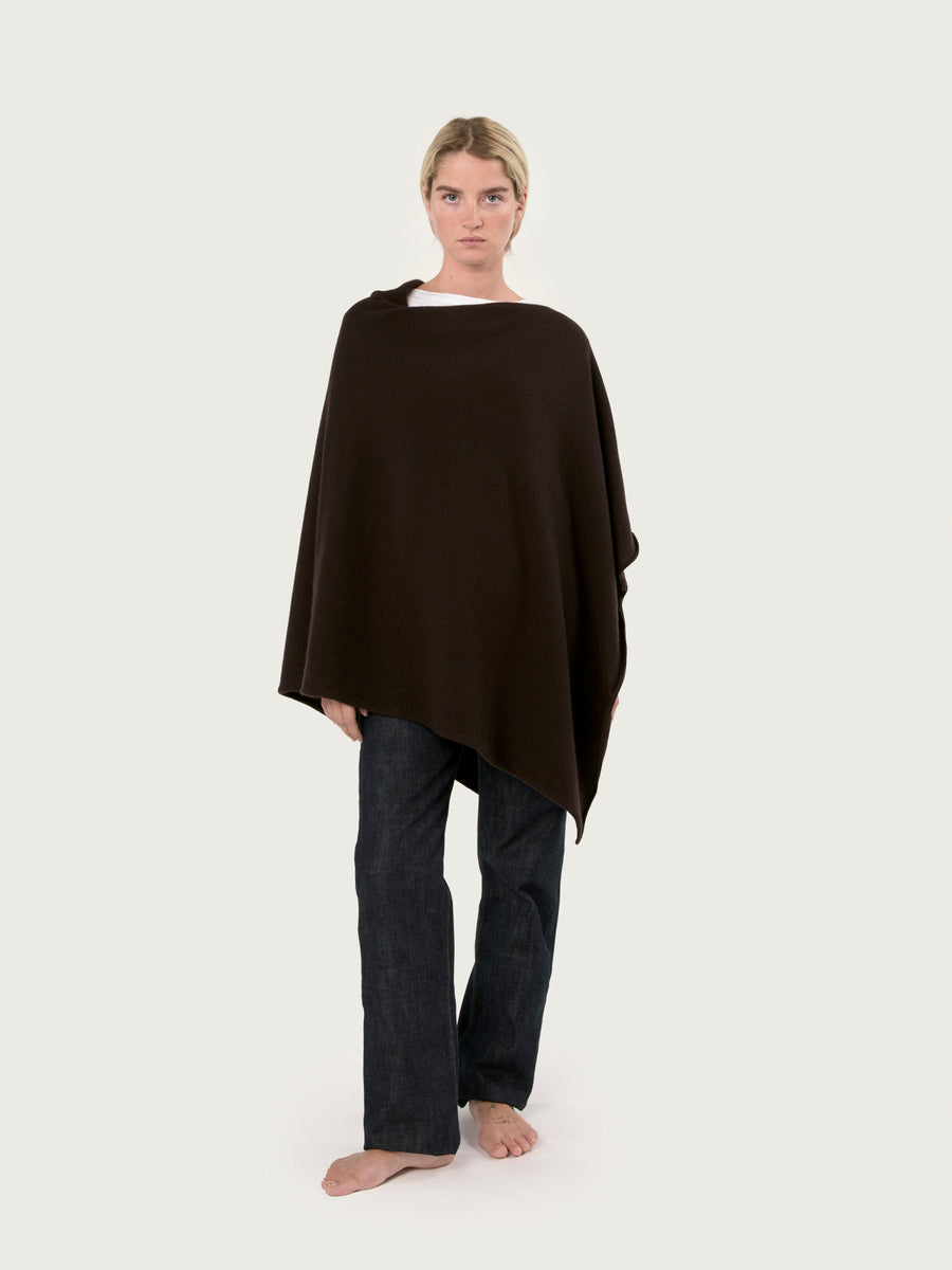 THE CLASSIC PONCHO | DARK BROWN