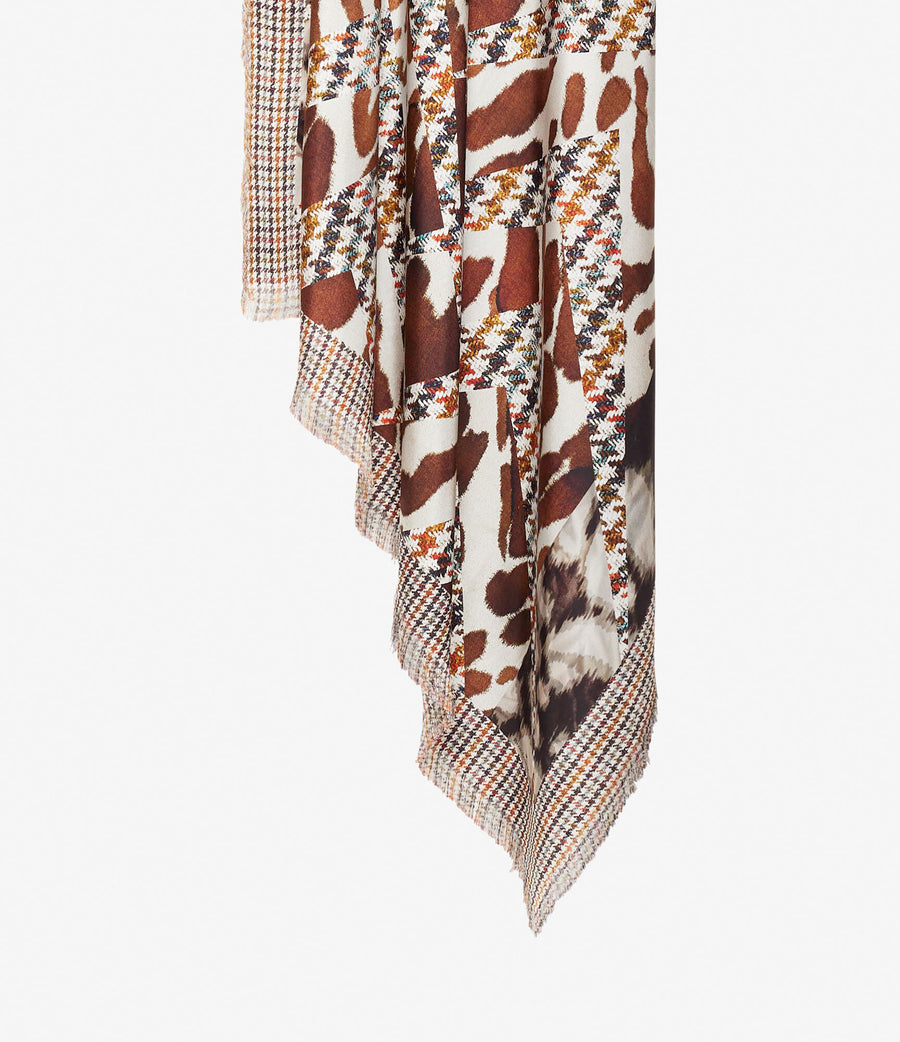 THE FRINGED SILK SCARF | HOUNDS TOOTH