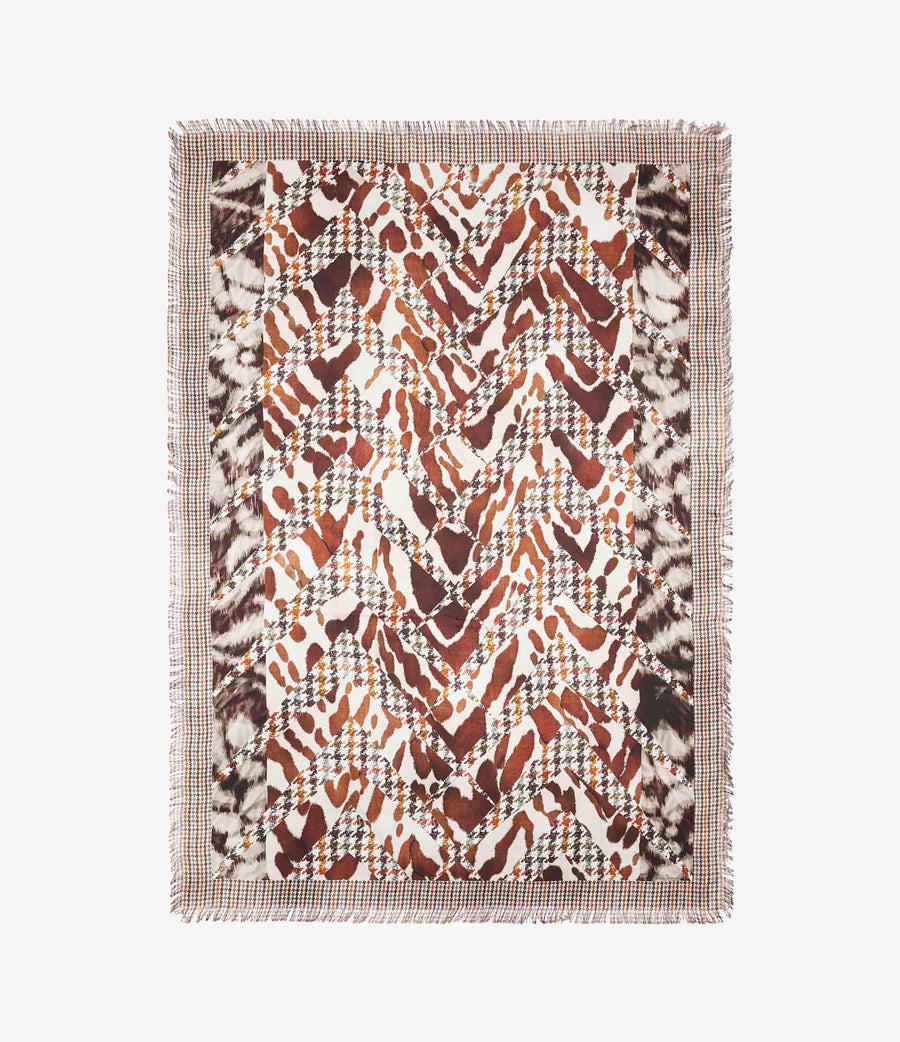 THE FRINGED SILK SCARF | HOUNDS TOOTH