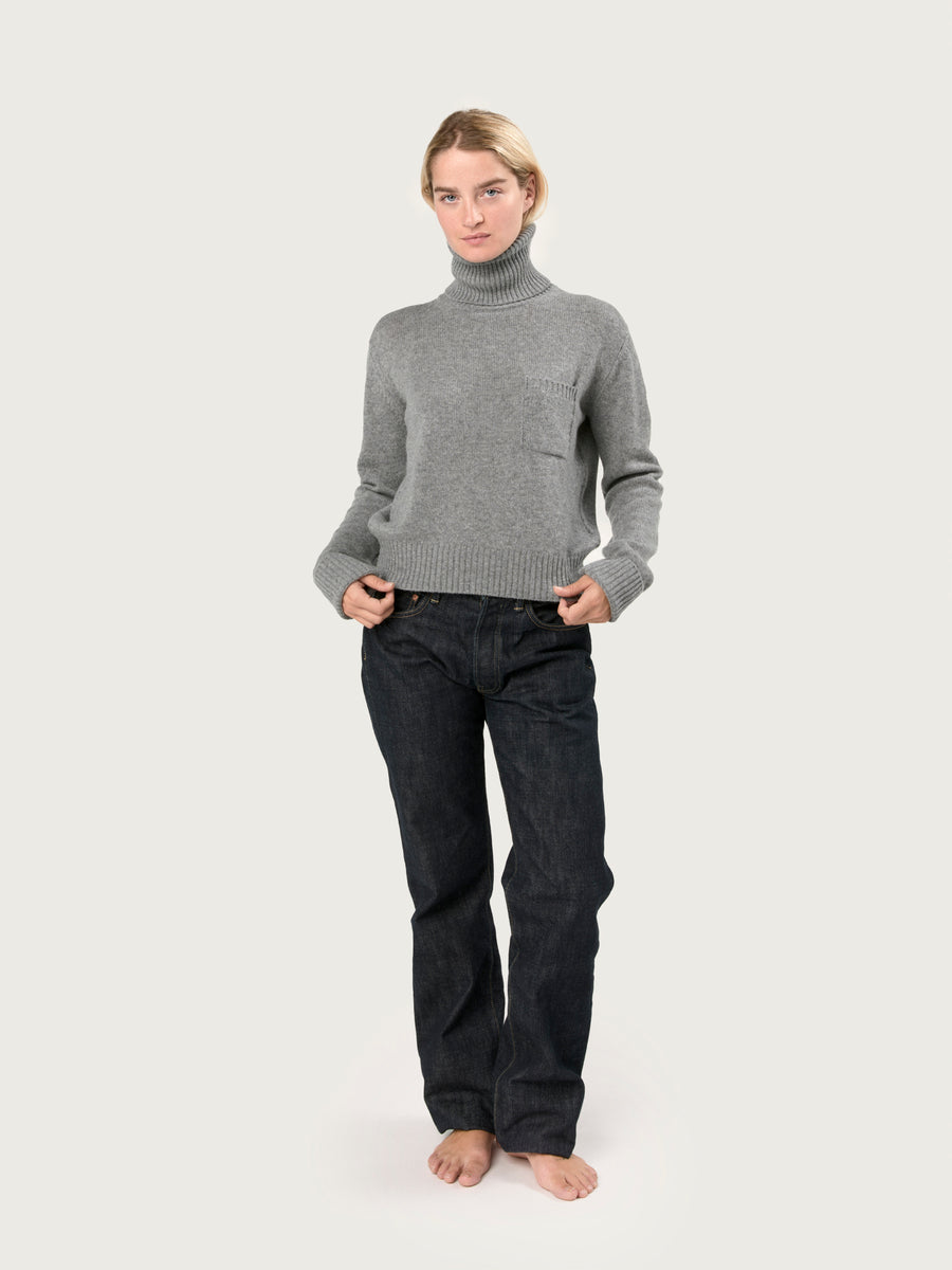 THE ROLLNECK POCKET | FLANNEL GREY