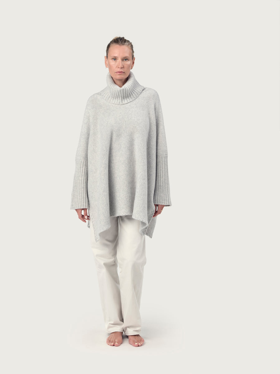 THE 12 PLY ROLLNECK PONCHO | Earl Grey