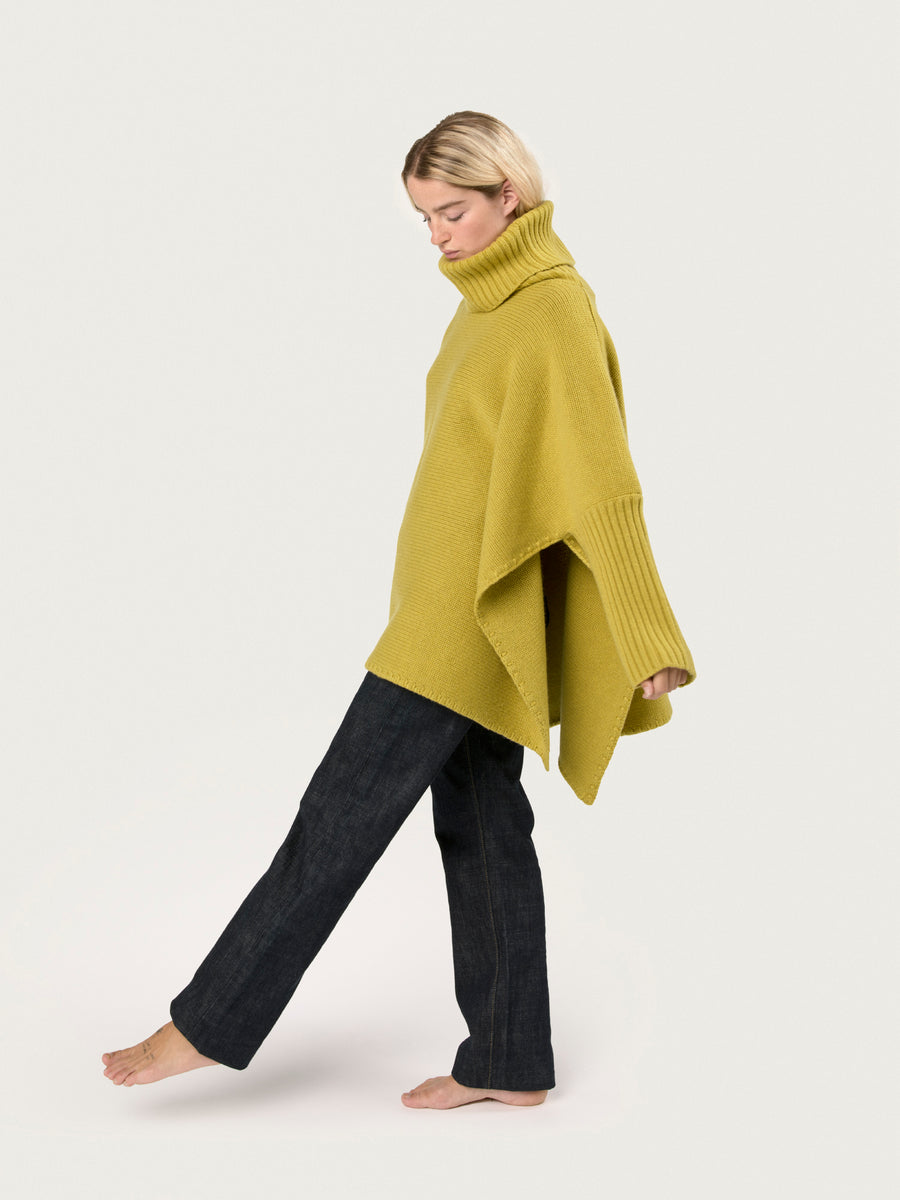 THE 12 PLY ROLLNECK PONCHO | GOLD DUST