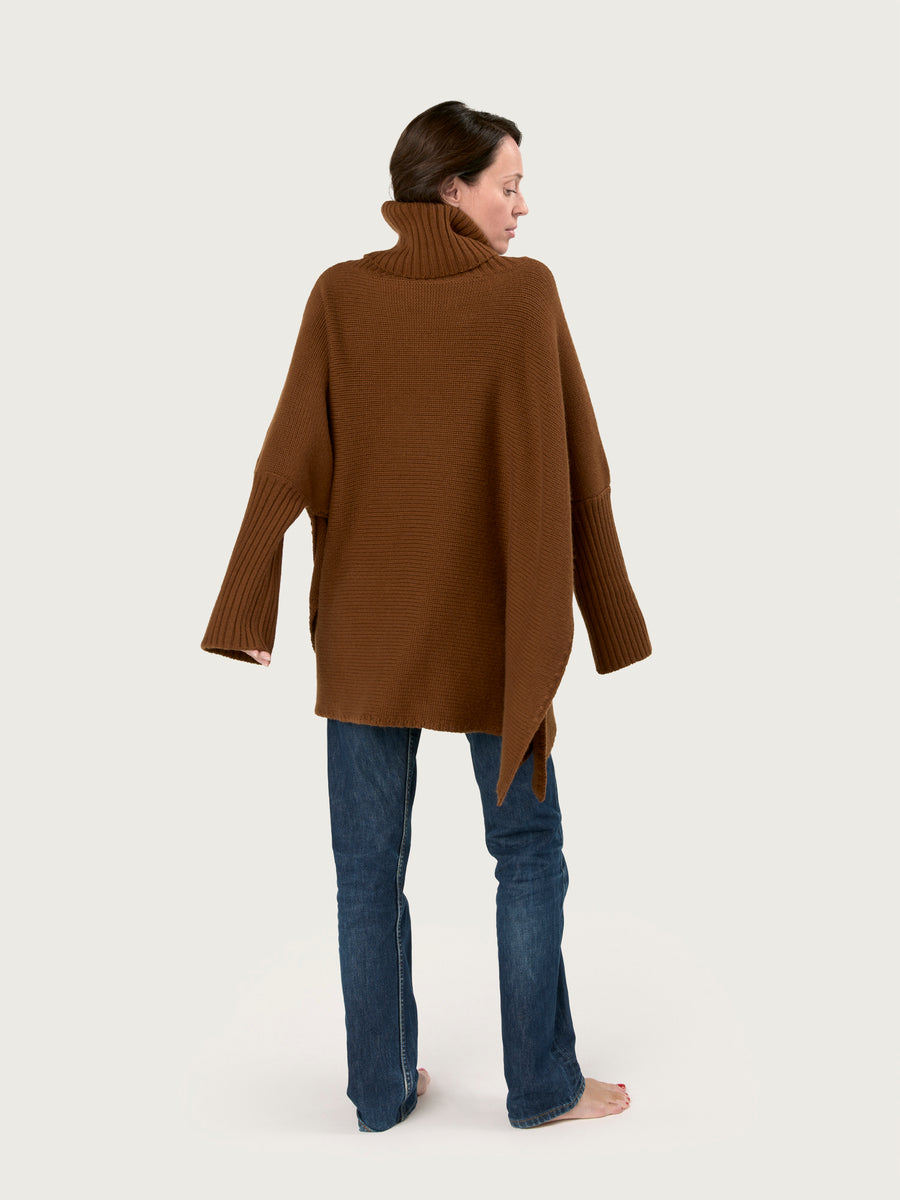 THE 12 PLY ROLLNECK PONCHO | NUT BRITTLE