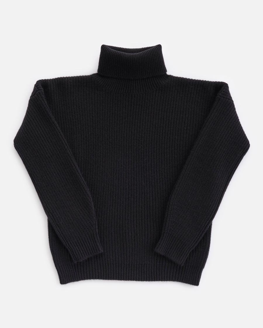 THE 6 PLY BIG ROLLNECK | BLACK