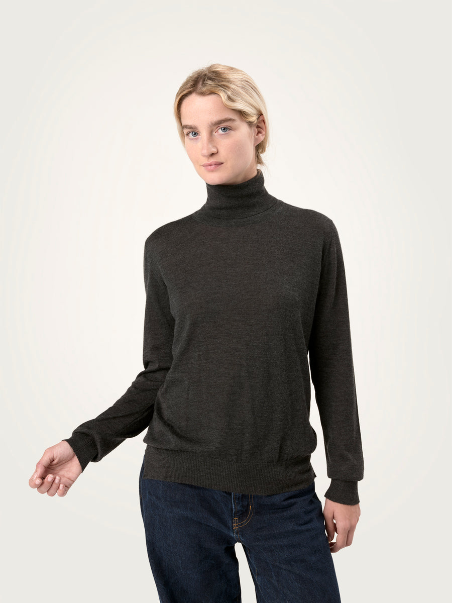 THE SUPER LIGHT ROLLNECK SWEATER | ANTHRACITE