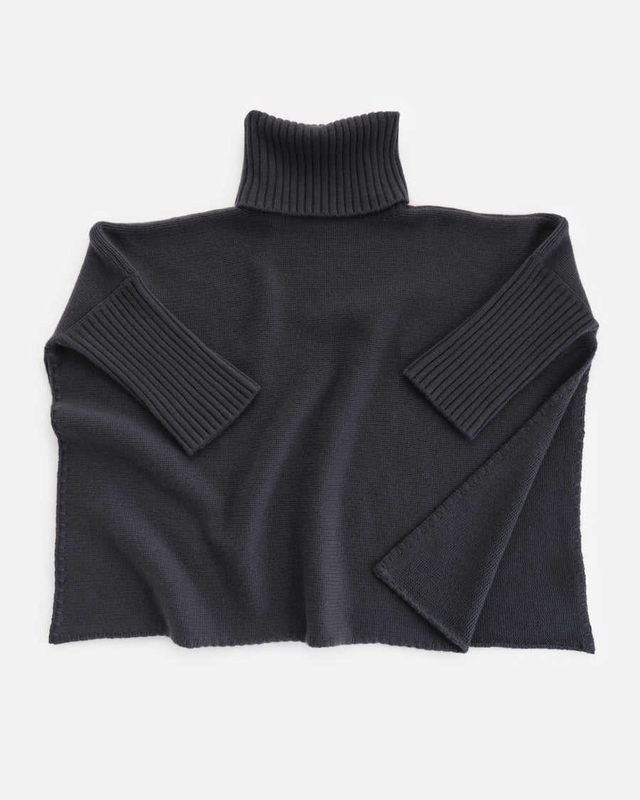 THE 12 PLY ROLLNECK PONCHO | ASTRAKHAN