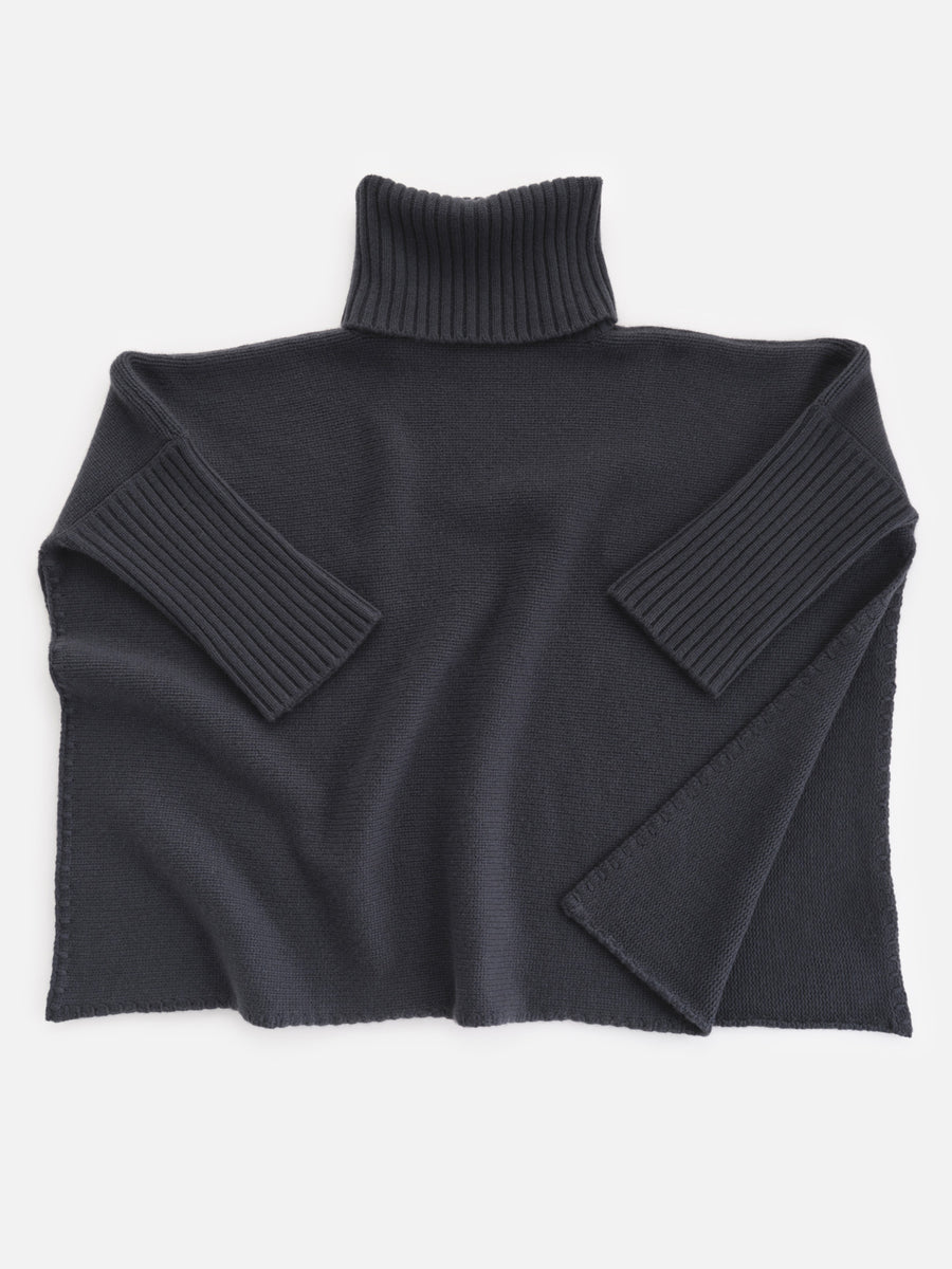 THE 12 PLY ROLLNECK PONCHO | ASTRAKHAN