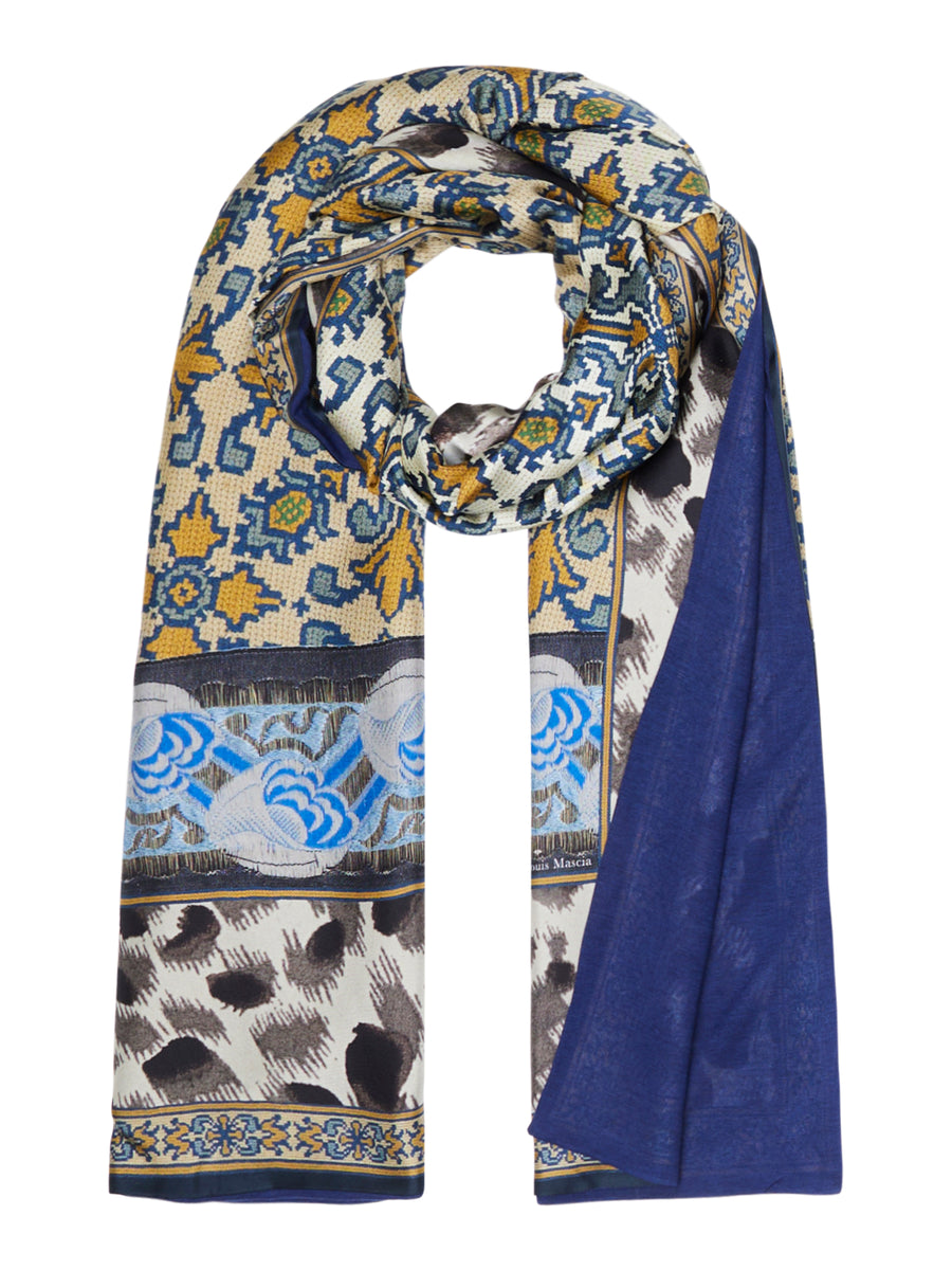THE SILK AND JERSEY SCARF | Gold Fresco