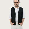 SLEEVELESS CARDIGAN | BLACK