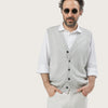 SLEEVELESS CARDIGAN | EARL GREY