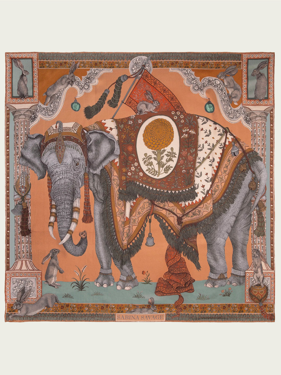 SABINA SAVAGE 90x90 SILK SQUARE  | THE RABBITS PLASTER