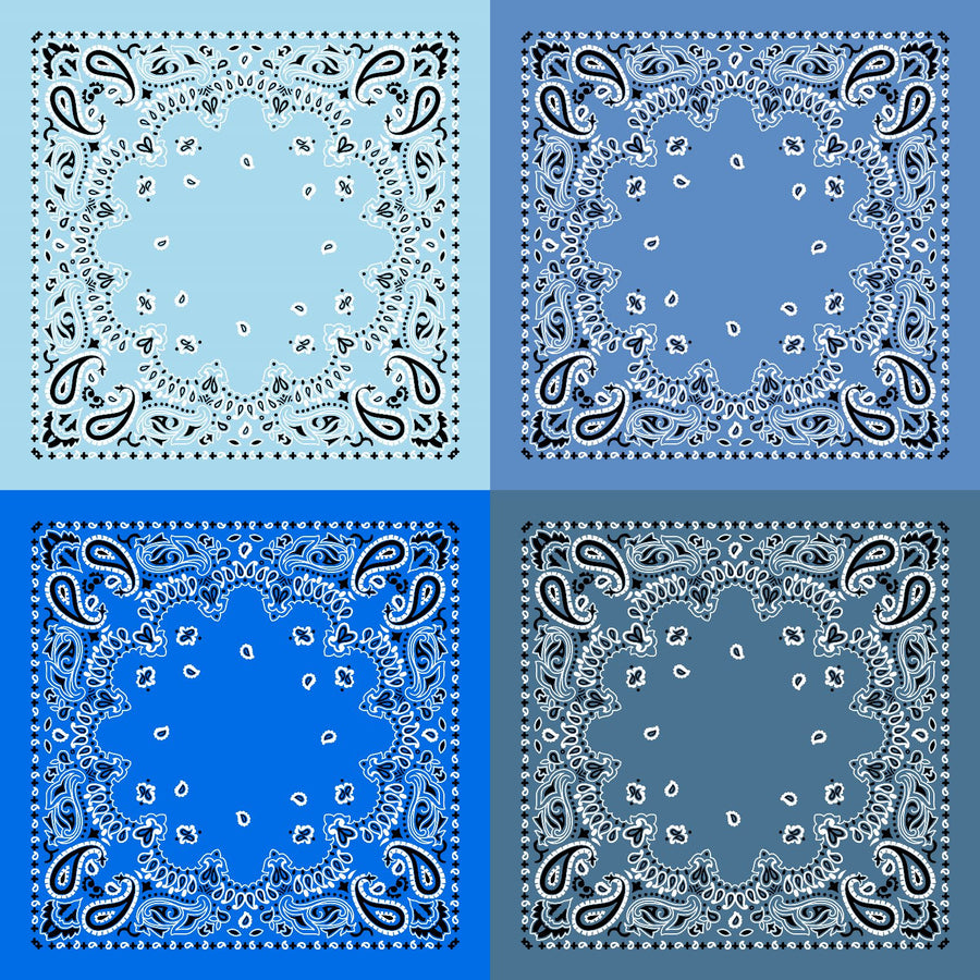 COTTON VOILE BANDANA | LIGHT BLUE PATCHWORK