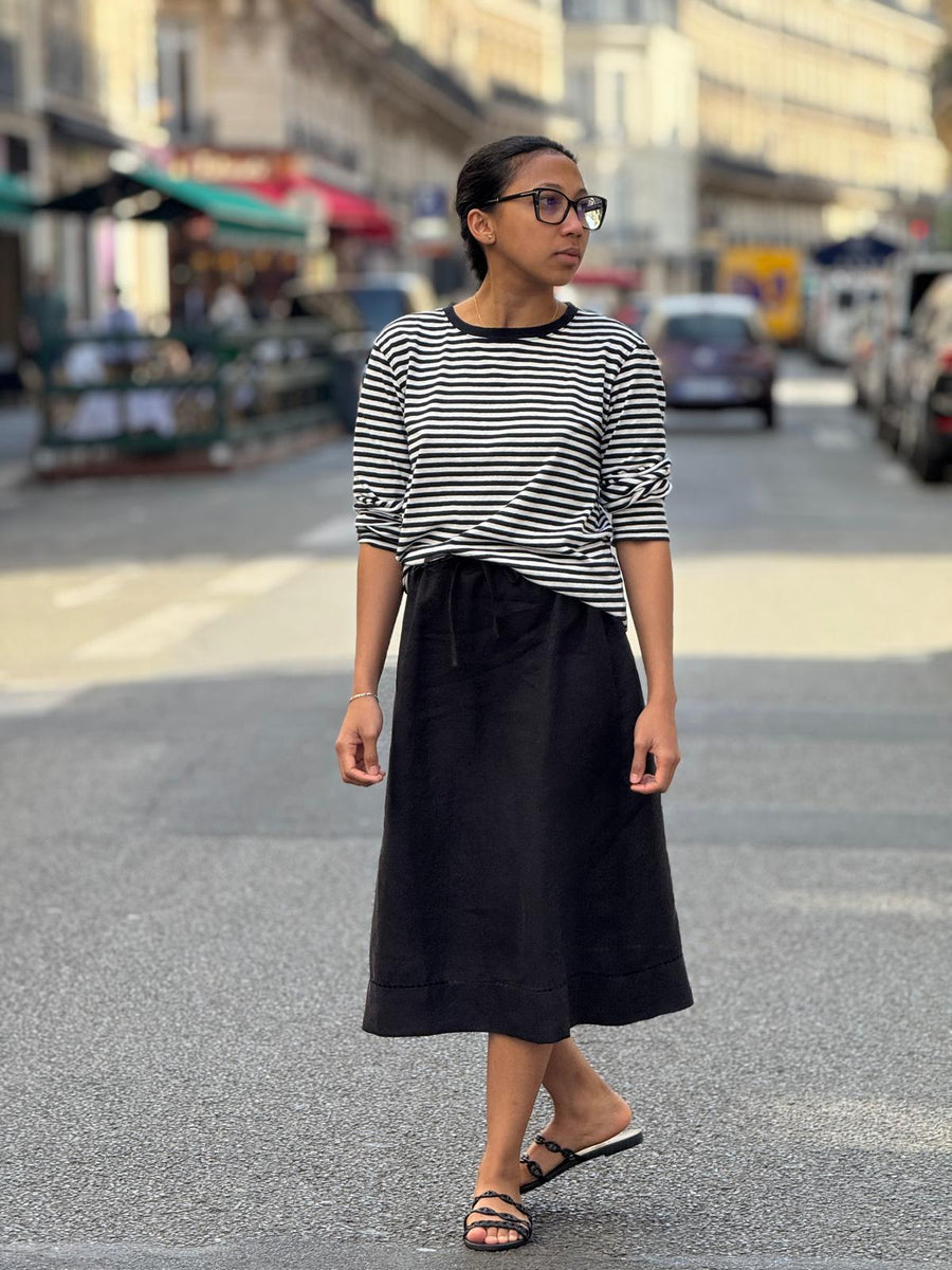 THE LINEN SKIRT | Black